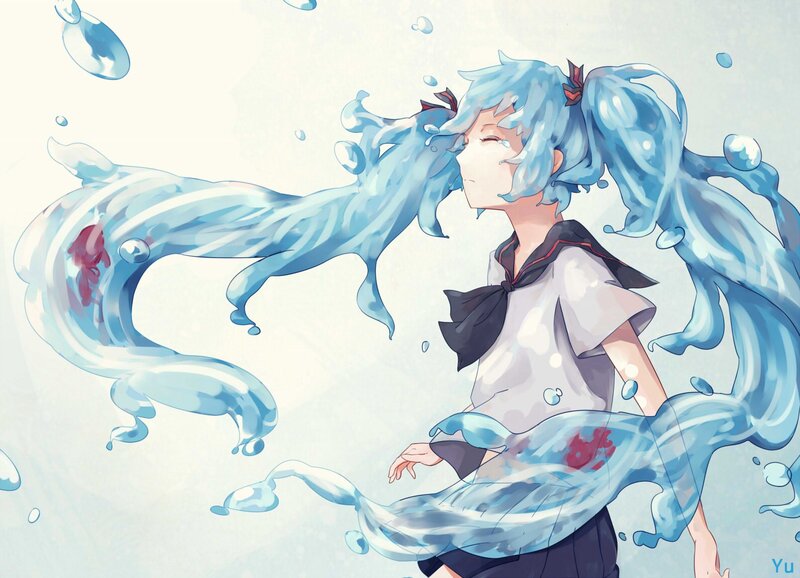 Anime girl with water powers
