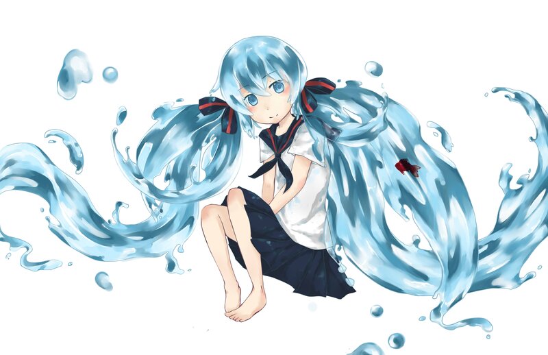 Anime girl with water theme