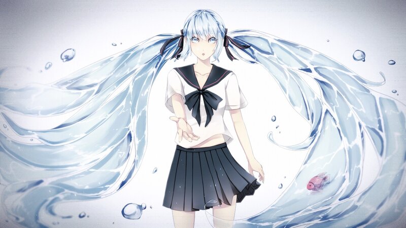 anime girl with water wings