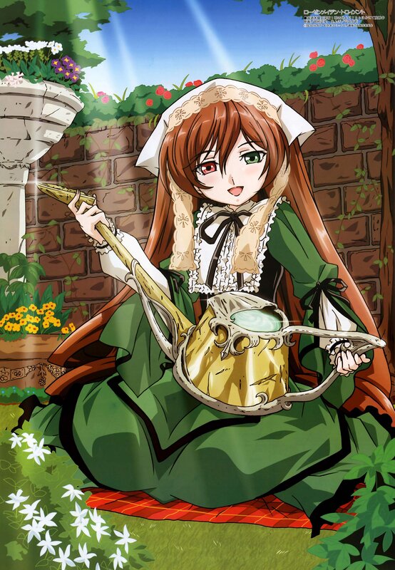 Anime girl with watering can