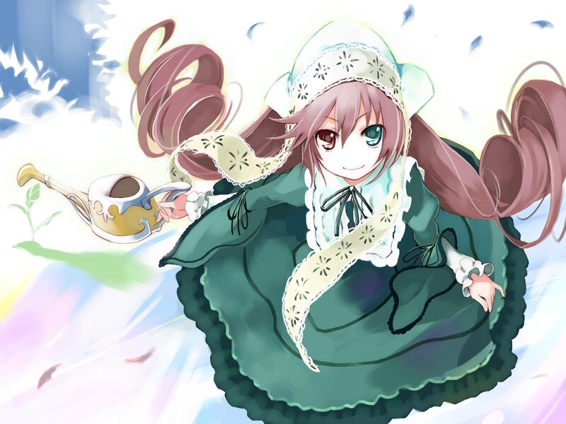 anime girl with watering can