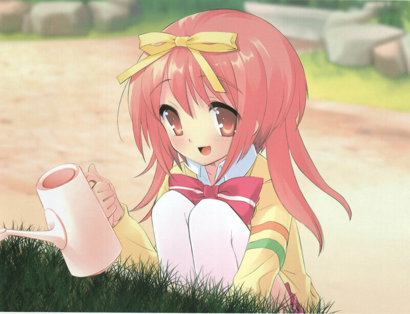 Anime girl with watering can