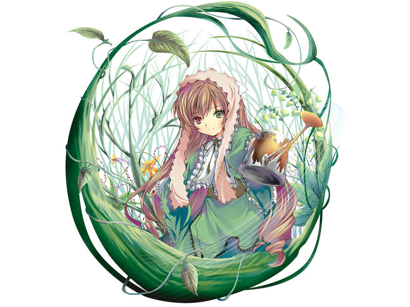 anime girl with watering can