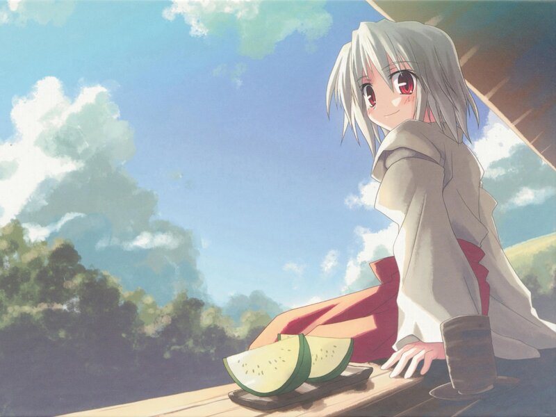 Anime girl with watermelon