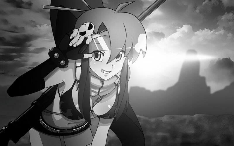 anime girl with weapon