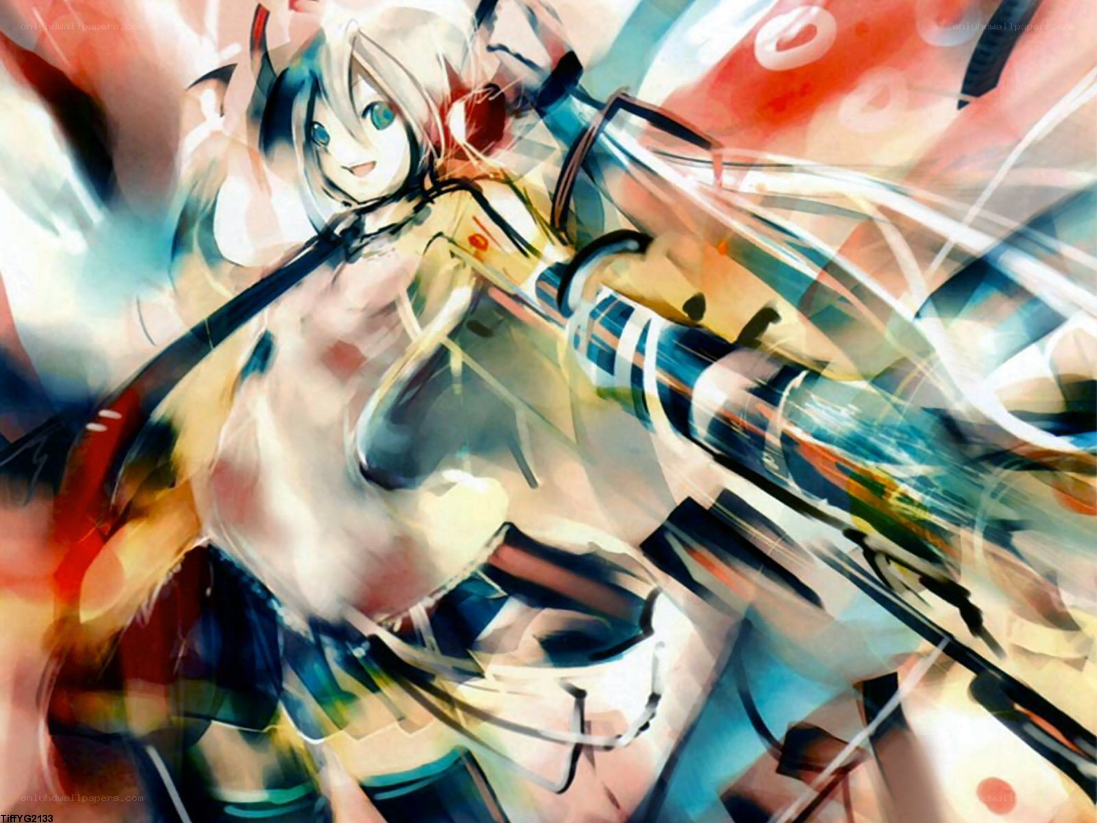 anime girl with weapon