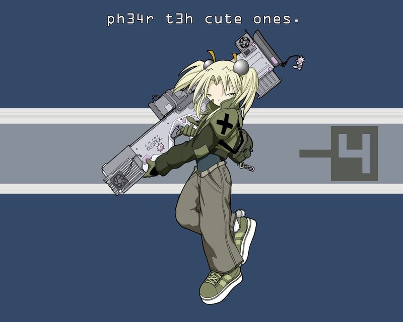 anime girl with weapon