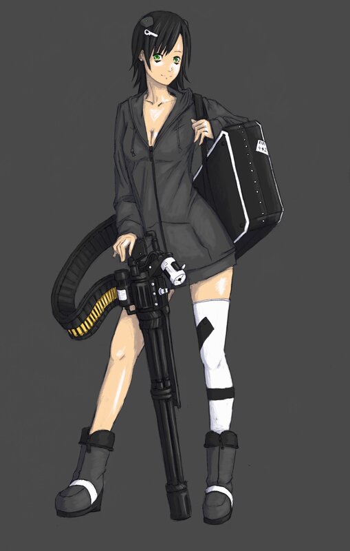 Anime girl with weapon
