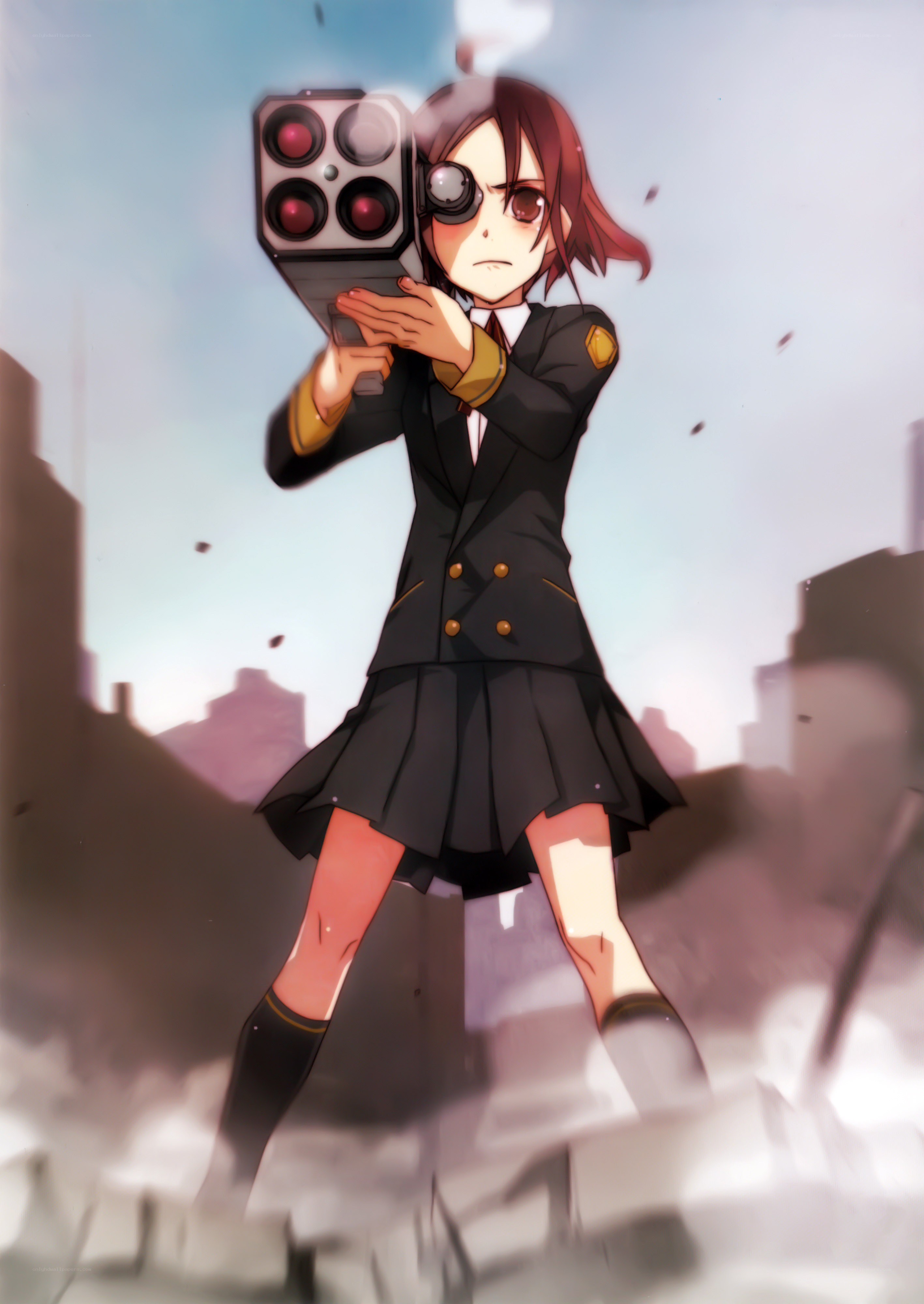 anime girl with weapon