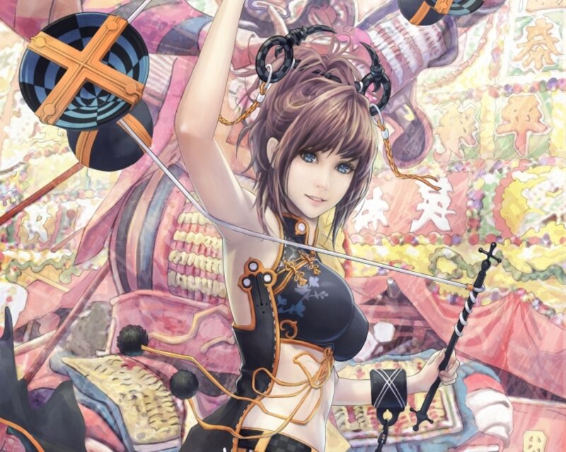anime girl with weapon