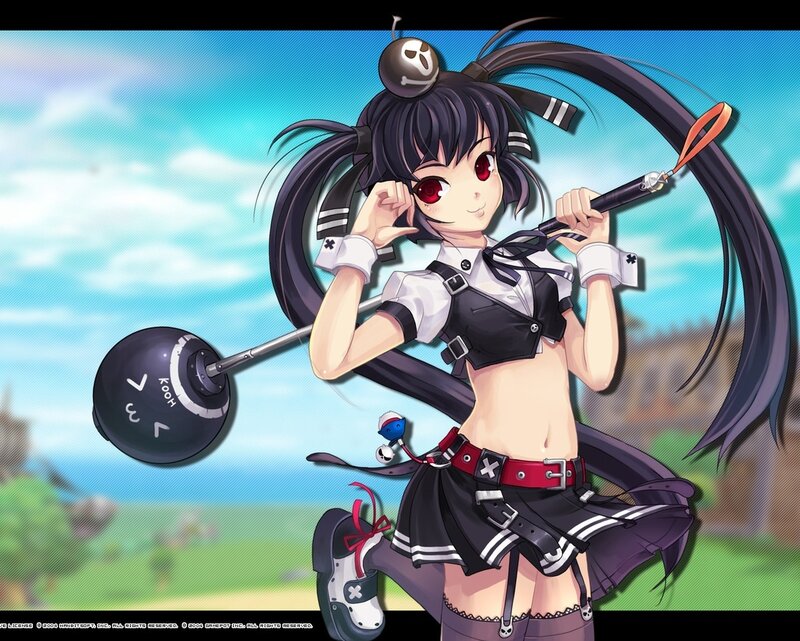 anime girl with weapon