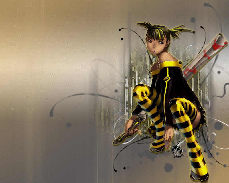 anime girl with weapon