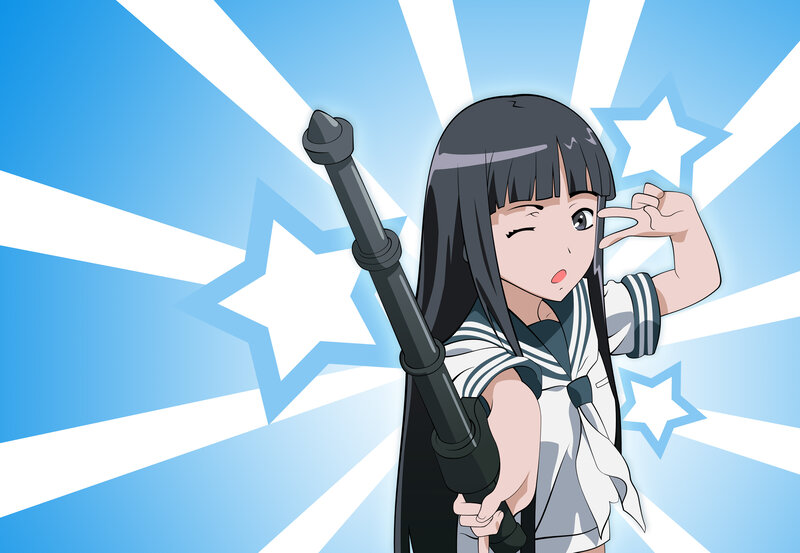 anime girl with weapon