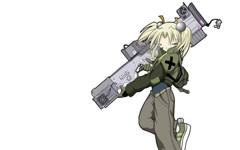 anime girl with weapon