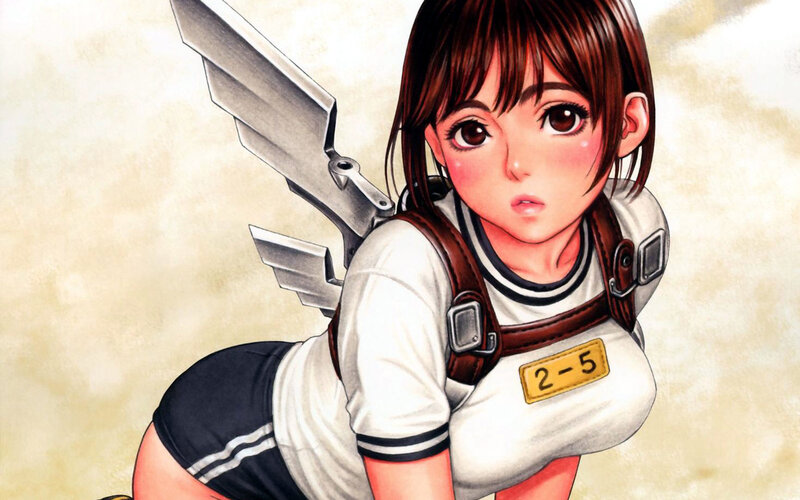 anime girl with weapon
