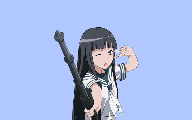 anime girl with weapon