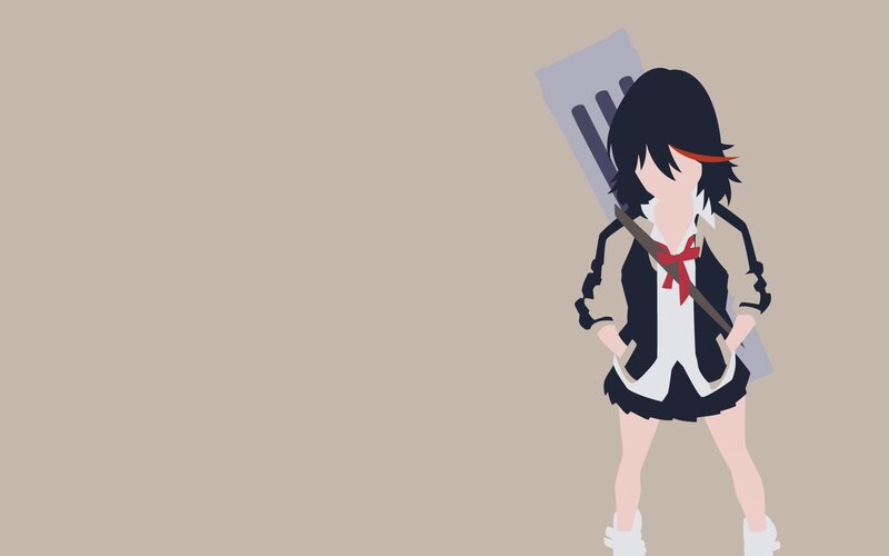Anime Girl with Weapon — Beige, Calm