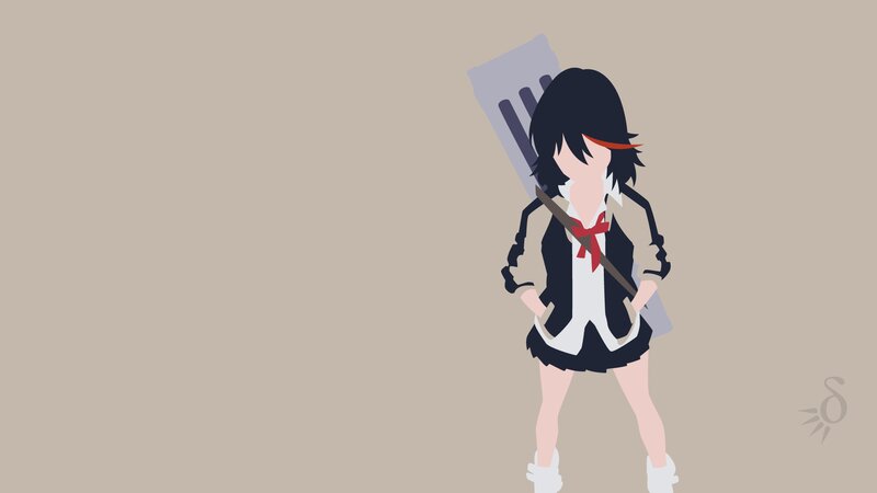 Anime Girl with Weapon — Beige