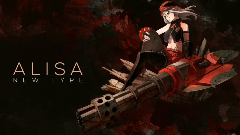 Anime Girl with Weapon — Black, Dramatic, Headband