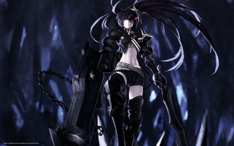 Anime Girl with Weapon — Black, Dramatic, Night, Digital Art, Armor
