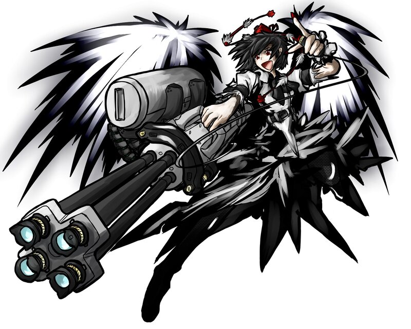 Anime Girl with Weapon — Black, Dynamic, Manga