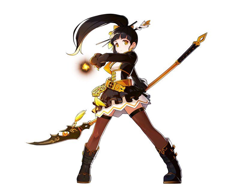 Anime Girl with Weapon — Black, Dynamic