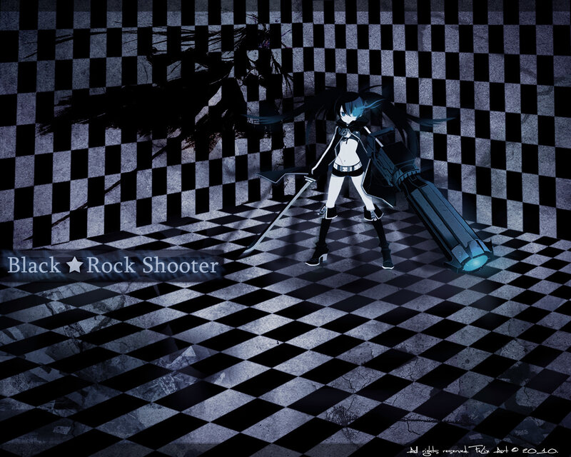Anime Girl with Weapon — Black