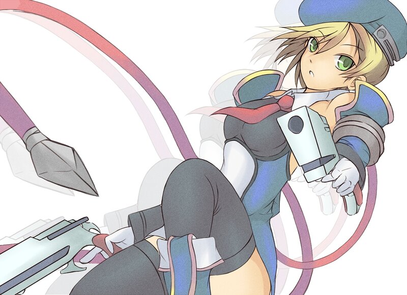 Anime Girl with Weapon — Blue, Action