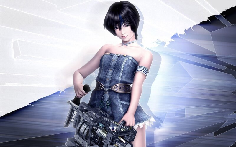 Anime Girl with Weapon — Blue, Dramatic, 3d Render