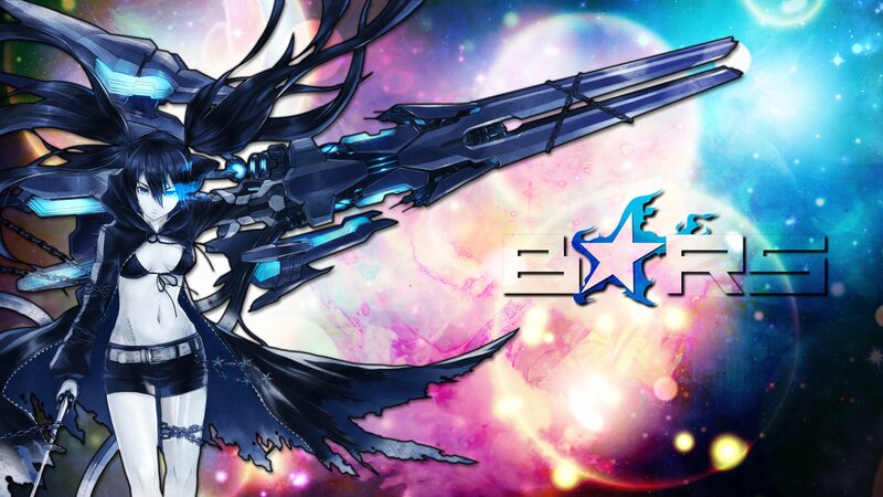 Anime Girl with Weapon — Blue, Dramatic, Digital Art, Space Background