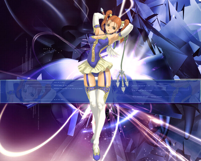 Anime Girl with Weapon — Blue, Dramatic, Glowing Effects