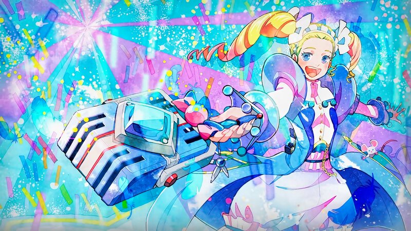 Anime Girl with Weapon — Blue, Energetic
