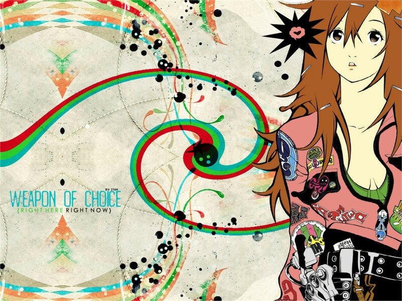 Anime Girl with Weapon — Brown, Dynamic