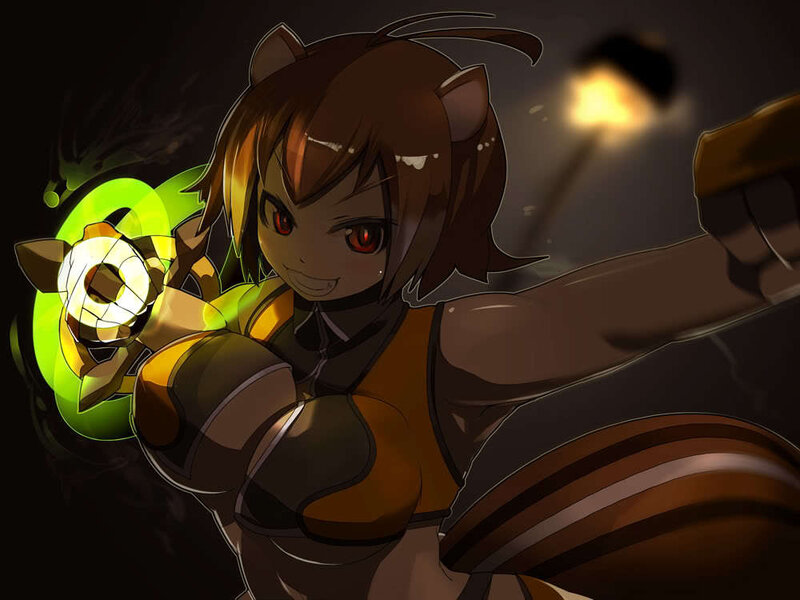 Anime Girl with Weapon — Brown