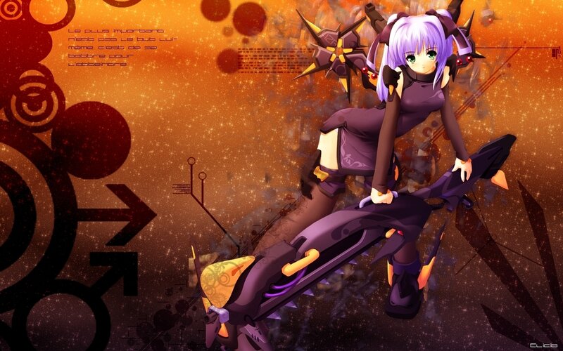 Anime Girl with Weapon — Orange