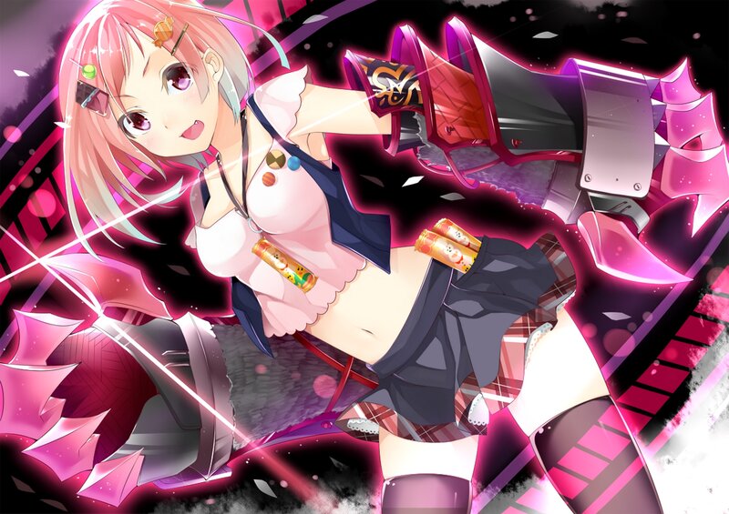 Anime Girl with Weapon — Pink, Dynamic, Armor