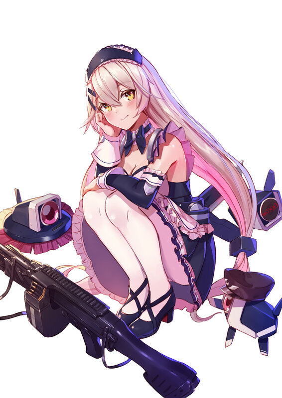 Anime Girl with Weapon — Pink, Playful, Digital Art, Gun