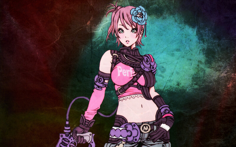 Anime Girl with Weapon — Pink