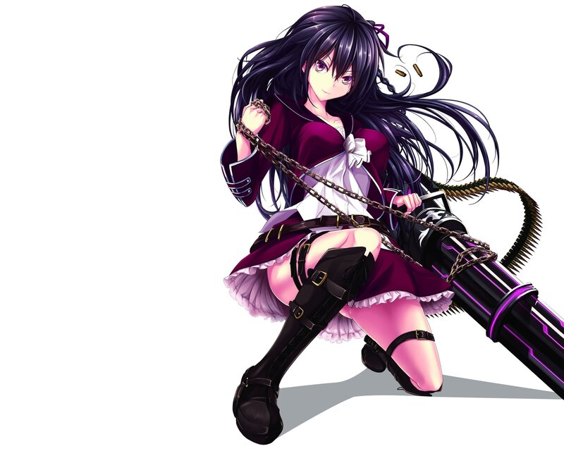 Anime Girl with Weapon — Purple, Dramatic, Chain
