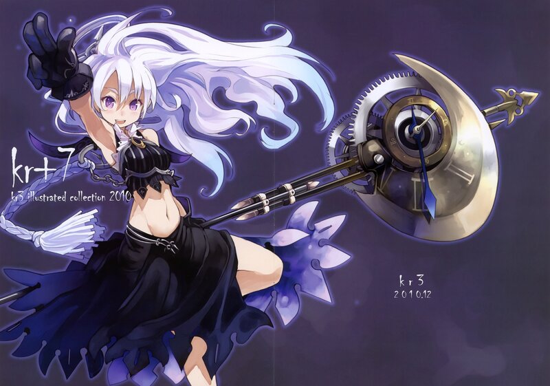 Anime Girl with Weapon — Purple, Dramatic, Night