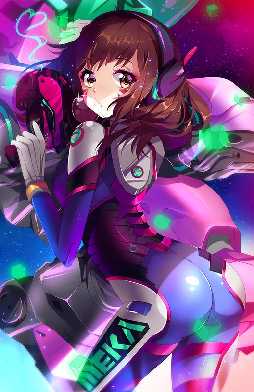 Anime Girl with Weapon — Purple, Energetic