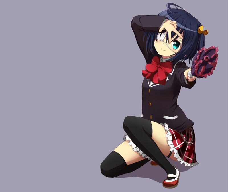 Anime Girl with Weapon — Purple, Playful