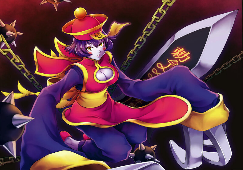 Anime Girl with Weapon — Purple