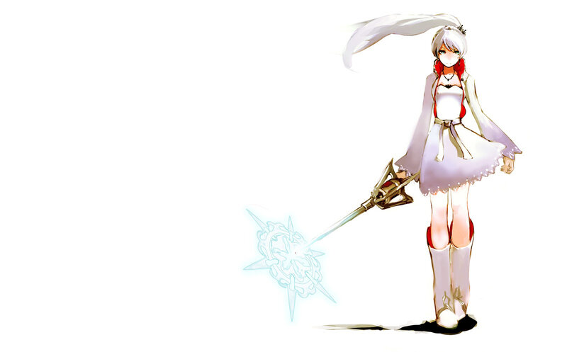Anime Girl with Weapon — White, Calm