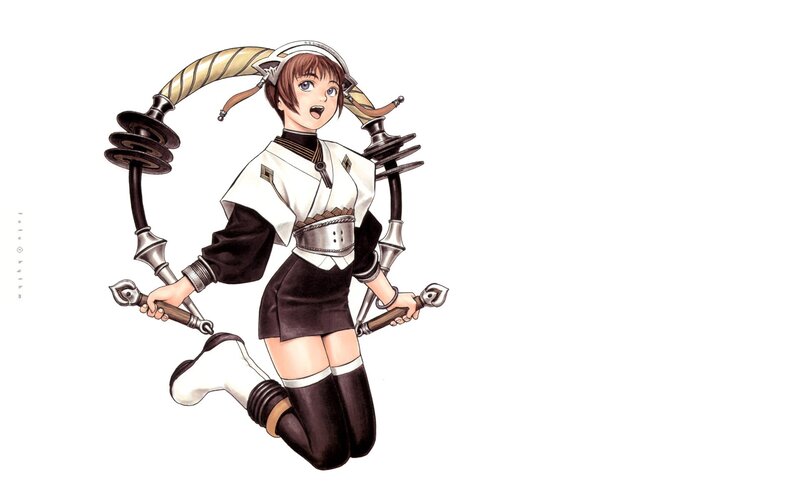 Anime Girl with Weapon — White, Dynamic, Manga