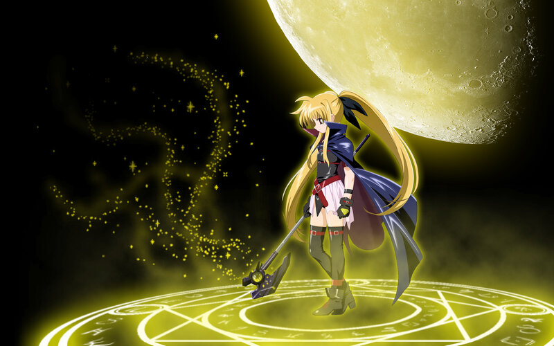 Anime Girl with Weapon — Yellow, Dramatic