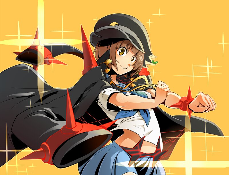 Anime Girl with Weapon — Yellow, Energetic