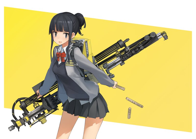 Anime Girl with Weapon — Yellow, Neutral