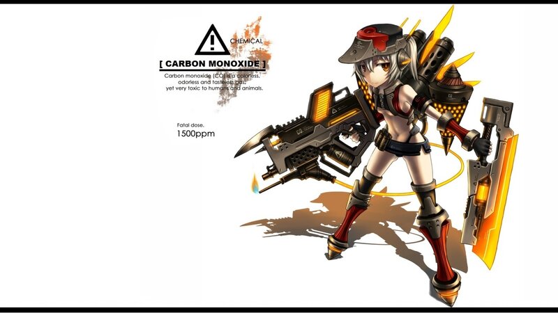 Anime girl with weapons