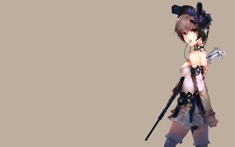anime girl with weapons